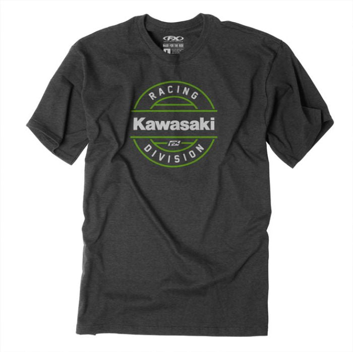 Factory Effex Kawasaki Division TEE Charcoal 2X - Durable Men's T-Shirt