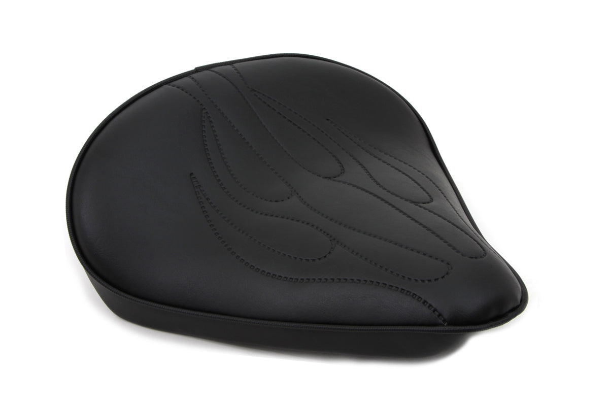 Corbin Gentry Black Solo Seat with Flame Stitch – Large, 3.5cm Thick