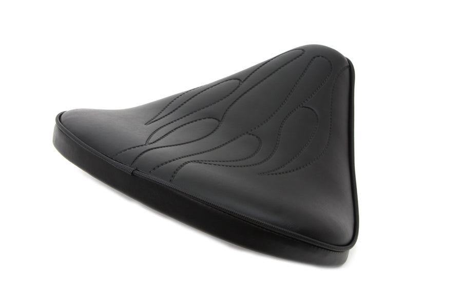 Corbin Gentry Black Solo Seat with Flame Stitch – Large, 3.5cm Thick