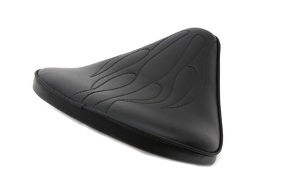 Corbin Gentry Black Solo Seat with Flame Stitch – Large, 3.5cm Thick
