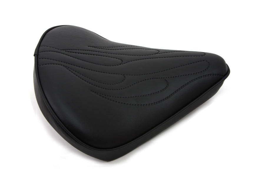 Corbin Gentry Black Solo Seat with Flame Stitch – Large, 3.5cm Thick