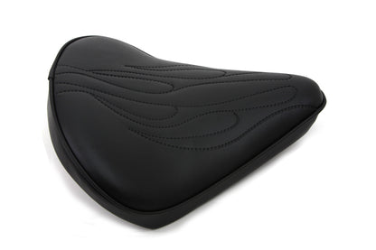 Corbin Gentry Black Solo Seat with Flame Stitch – Large, 3.5cm Thick