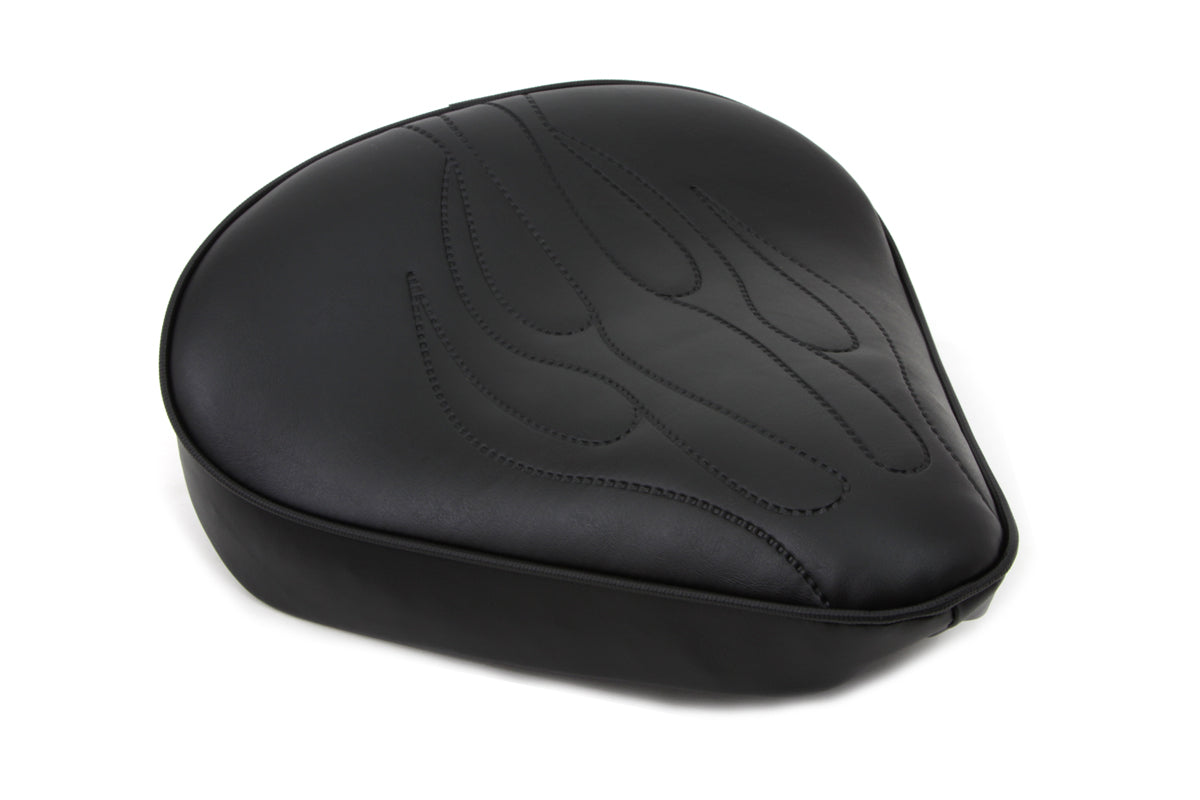 Corbin Gentry Black Solo Seat with Flame Stitch – Premium 2-3/4-Inch Thick Motorcycle Seat