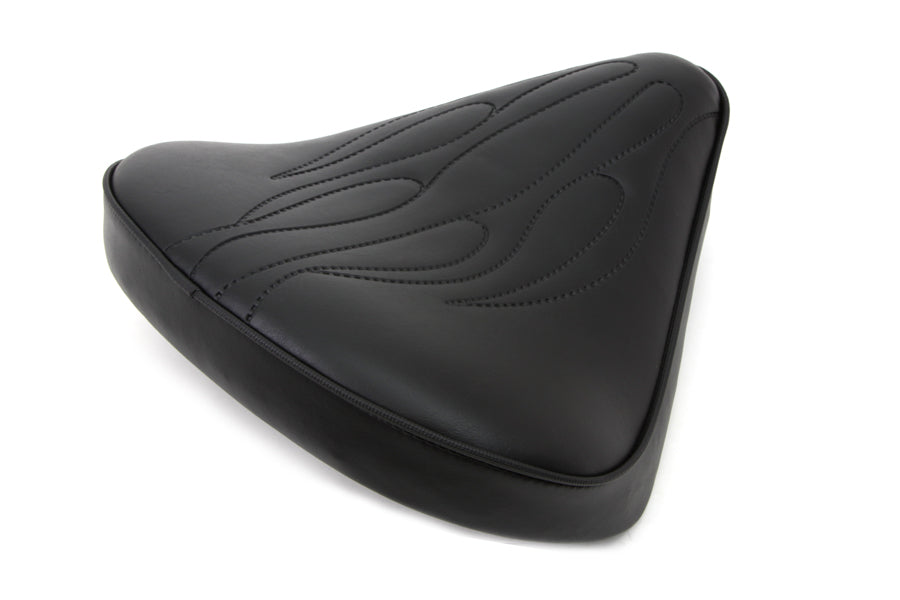 Corbin Gentry Black Solo Seat with Flame Stitch – Premium 2-3/4-Inch Thick Motorcycle Seat