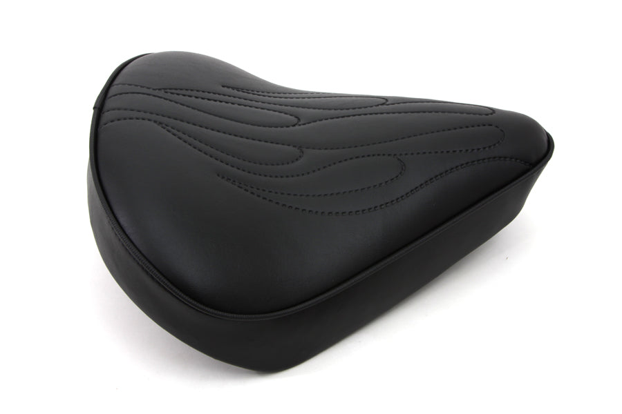 Corbin Gentry Black Solo Seat with Flame Stitch – Premium 2-3/4-Inch Thick Motorcycle Seat