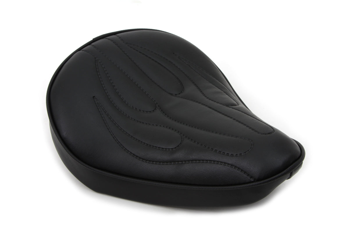 Corbin Gentry Black Solo Seat with Flame Stitch for Motorcycle