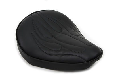 Corbin Gentry Black Solo Seat with Flame Stitch for Motorcycle