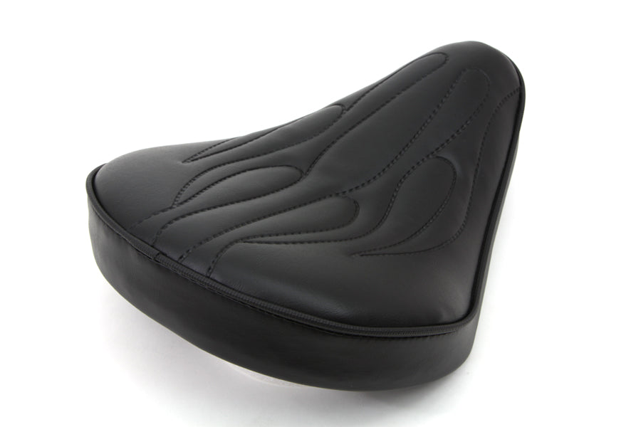 Corbin Gentry Black Solo Seat with Flame Stitch for Motorcycle