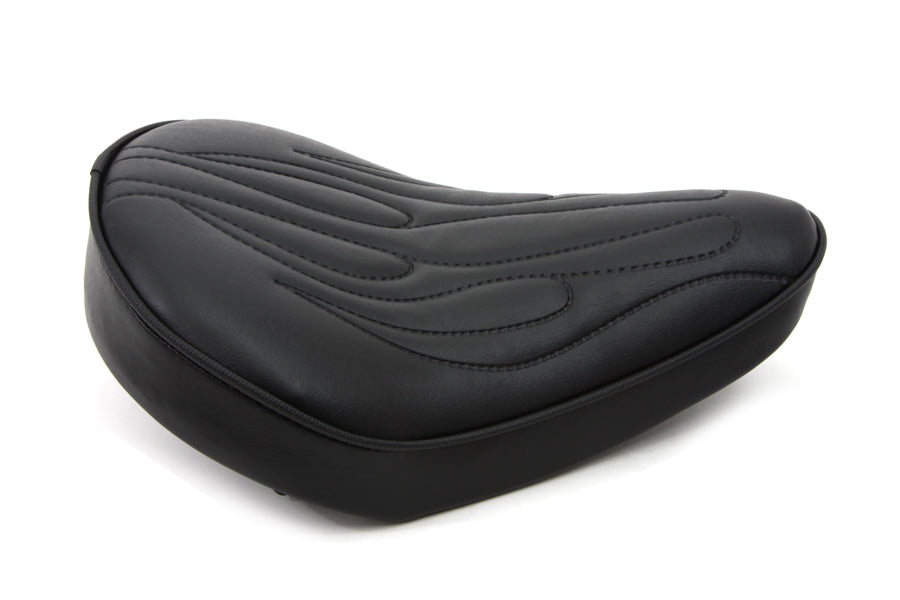 Corbin Gentry Black Solo Seat with Flame Stitch for Motorcycle