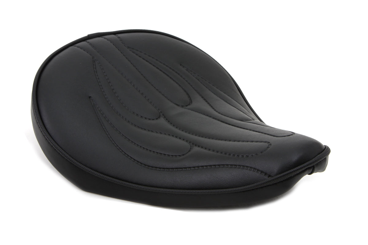 Corbin Gentry Black Solo Seat with Flame Stitch – Small, 4-Inch Nose Width
