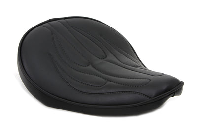 Corbin Gentry Black Solo Seat with Flame Stitch – Small, 4-Inch Nose Width