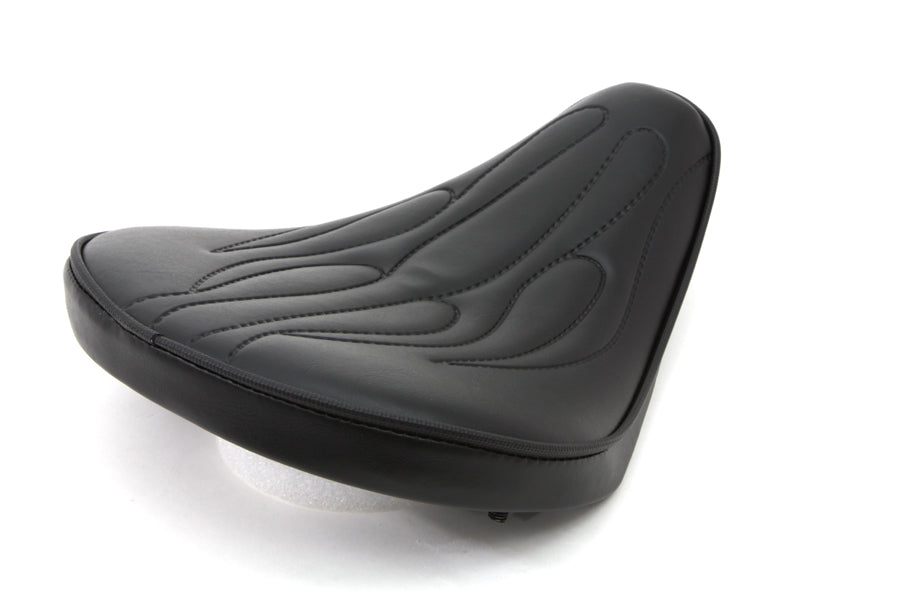 Corbin Gentry Black Solo Seat with Flame Stitch – Small, 4-Inch Nose Width