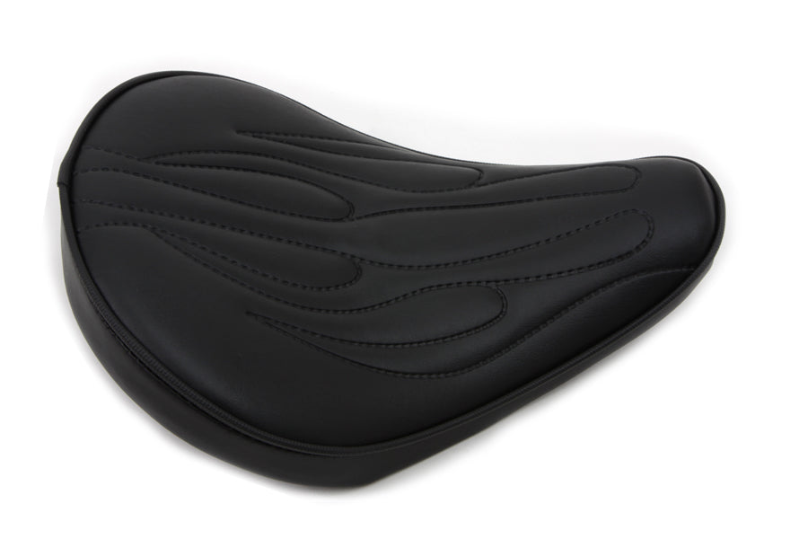 Corbin Gentry Black Solo Seat with Flame Stitch – Small, 4-Inch Nose Width