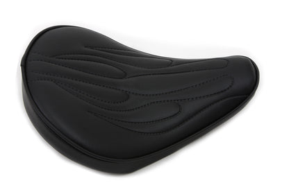 Corbin Gentry Black Solo Seat with Flame Stitch – Small, 4-Inch Nose Width