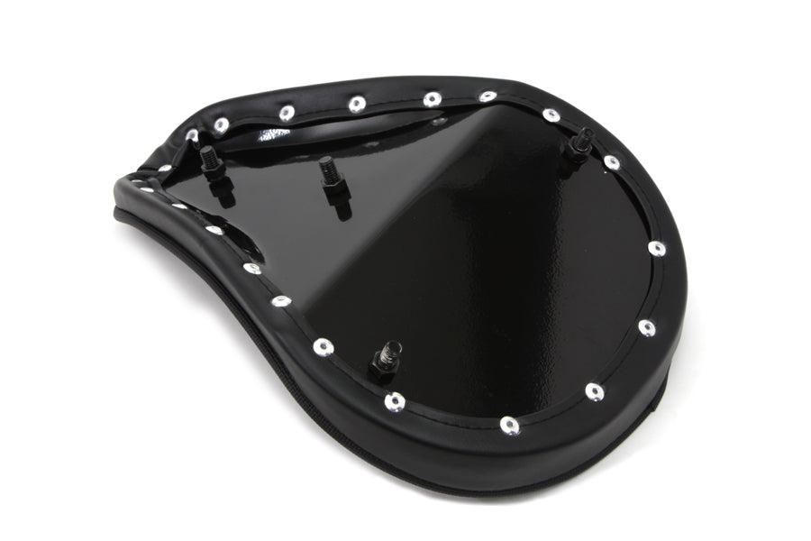 Corbin Gentry Black Solo Seat with Flame Stitch – Small, 4-Inch Nose Width