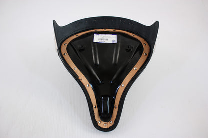 Corbin Gentry Black Leather Metro Police Solo Seat with Steel Ribbed Baseplate