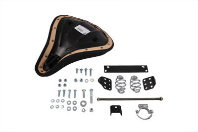 Corbin Gentry Black Leather Solo Seat with Mount Kit for Harley Davidson FL 1965-1974