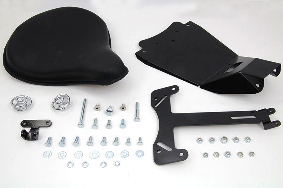 V-Twin Black Leather Solo Seat and Mount Kit for Harley Davidson FXDWG (Part 47-0147)