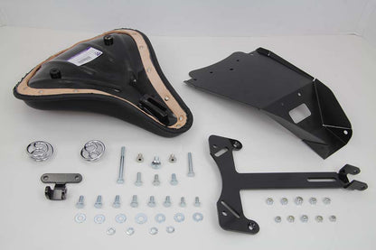 V-Twin Black Leather Solo Seat and Mount Kit for Harley Davidson FXDWG (Part 47-0147)