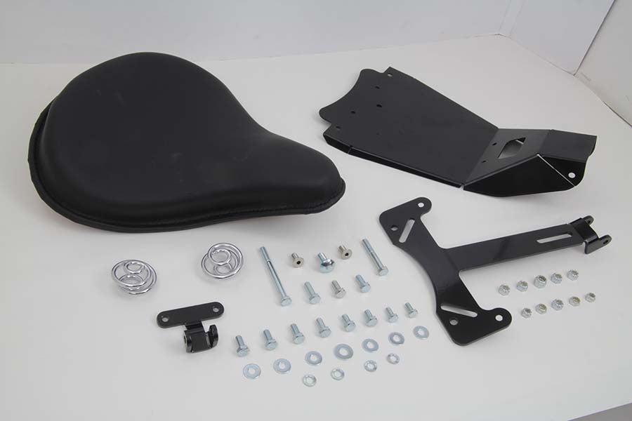 V-Twin Black Leather Solo Seat and Mount Kit for Harley Davidson FXDWG (Part 47-0147)