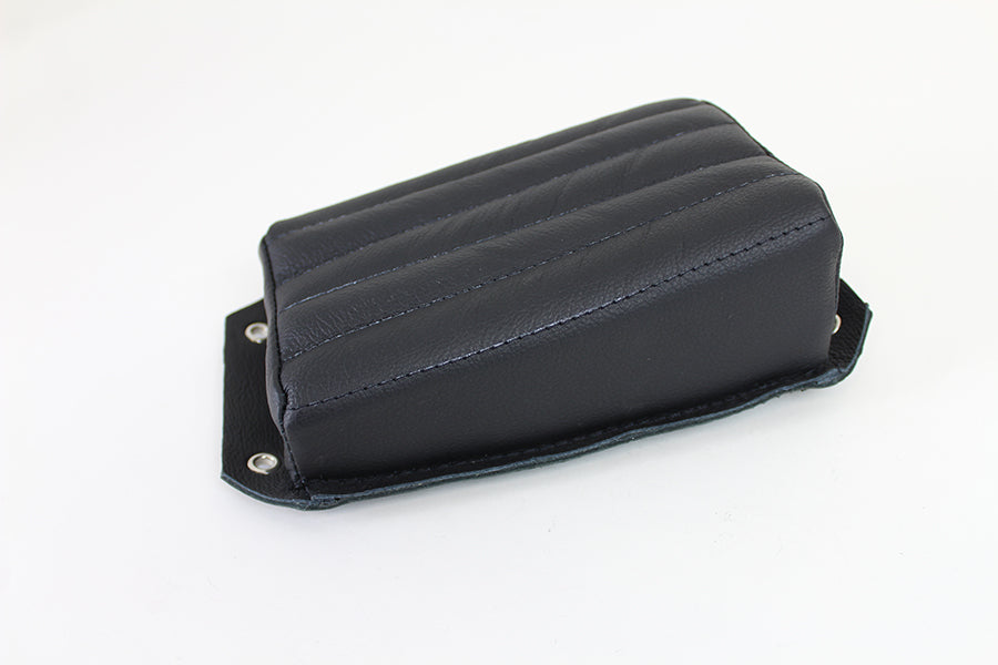 Corbin Gentry Bates Black Leather Pillion Seat Pad - Tuck and Roll Style with Wider Fit