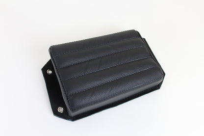 Corbin Gentry Bates Black Leather Pillion Seat Pad - Tuck and Roll Style with Wider Fit