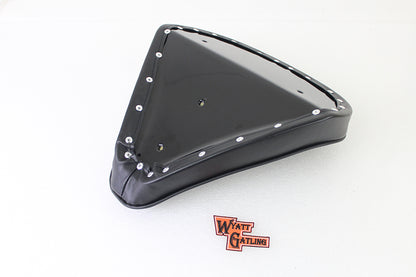 Bates Part 78500 Black Vinyl Solo Seat with Mounting Holes for Custom Motorcycle Installations