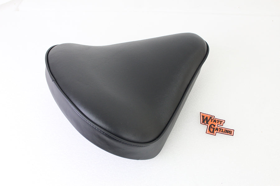 Bates Part 78500 Black Vinyl Solo Seat with Mounting Holes for Custom Motorcycle Installations