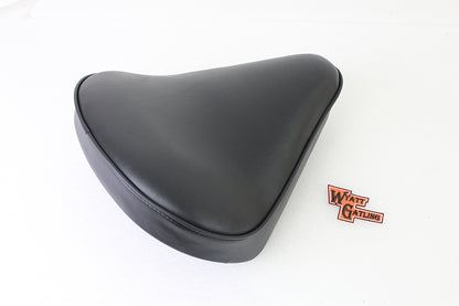 Bates Part 78500 Black Vinyl Solo Seat with Mounting Holes for Custom Motorcycle Installations