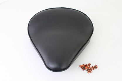 Bates Part 78500 Black Vinyl Solo Seat with Mounting Holes for Custom Motorcycle Installations