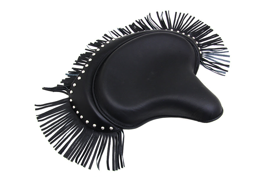 Corbin Gentry Black Deluxe Solo Seat with Fringe Skirt for Harley Davidson WL