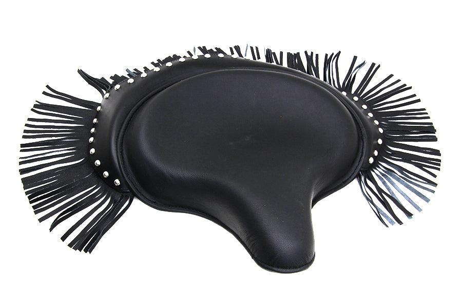 Corbin Gentry Black Deluxe Solo Seat with Fringe Skirt for Harley Davidson WL