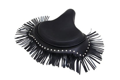 Corbin Gentry Black Deluxe Solo Seat with Fringe Skirt for Harley Davidson WL
