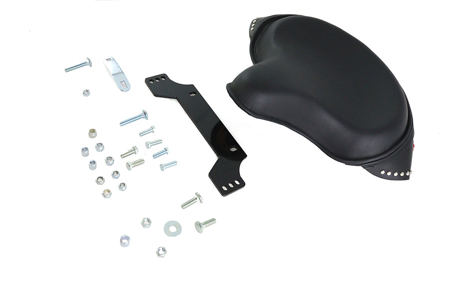 V-Twin Black Leather Police Solo Seat Kit for Harley Davidson FLTP Models 2009-2018
