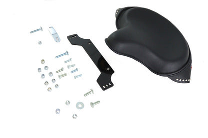 V-Twin Black Leather Police Solo Seat Kit for Harley Davidson FLTP Models 2009-2018