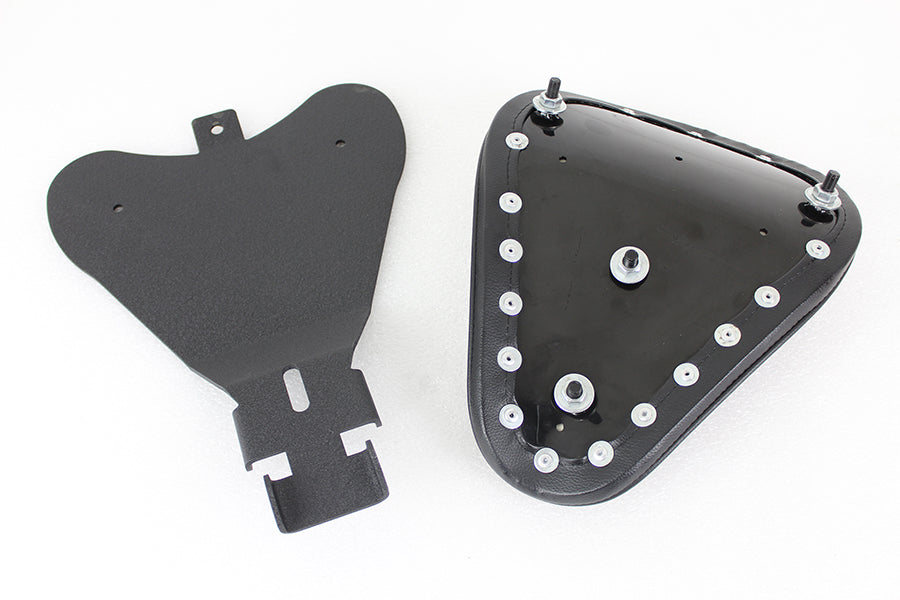 Bates Solid Mount Solo Seat Black Leather for Harley Davidson XL Models