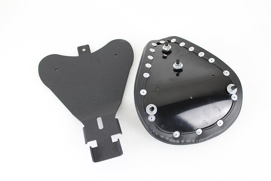 Bates Solid Mount Solo Seat Black Leather for Harley Davidson XL Models