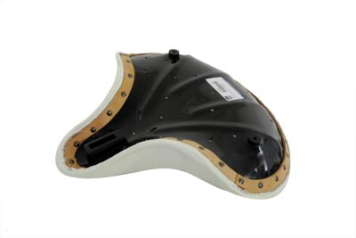 Corbin Gentry White Leather Deluxe Solo Seat for Harley Davidson EL and FL Models
