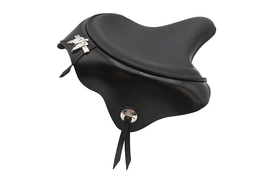 Corbin Gentry Black Leather Solo Seat with Skirt for Harley Davidson EL & FL Models