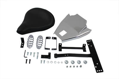 V-Twin Black Leather Solo Seat with Mount Kit for Harley Davidson FXST (1984-1993)