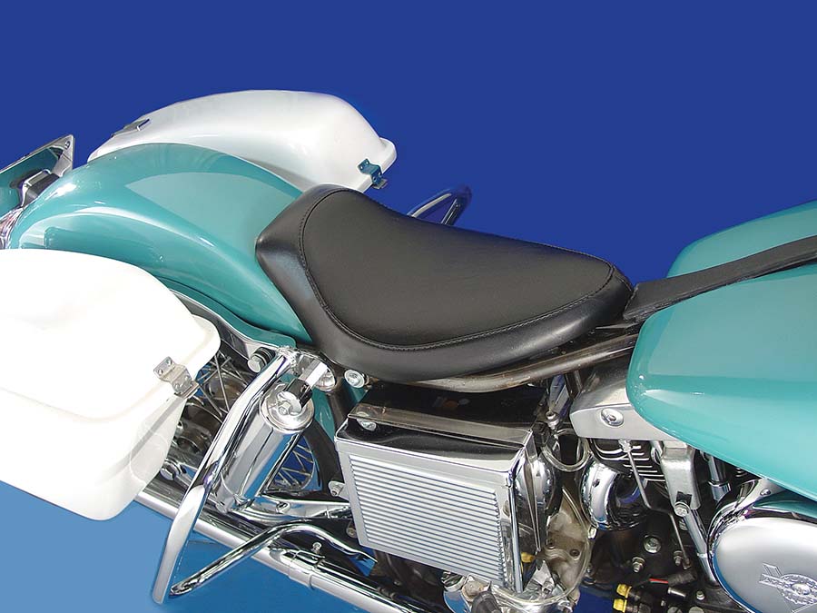 Corbin Gentry Black Vinyl Frame Mount Solo Seat for Harley FX (1970-1979)