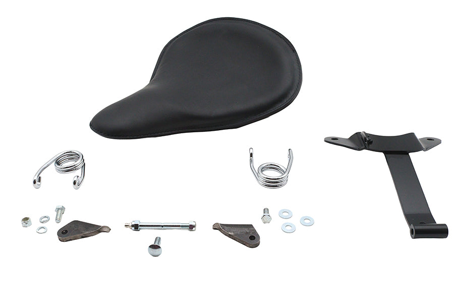 Corbin Gentry Black Leather Velo Racer Solo Seat Kit with Mounting Hardware