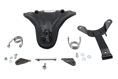 Corbin Gentry Black Leather Velo Racer Solo Seat Kit with Mounting Hardware