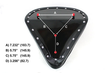 Bates Black Vinyl Solo Seat with 3.137-inch Stud Spacing and M8 Thread Compatibility