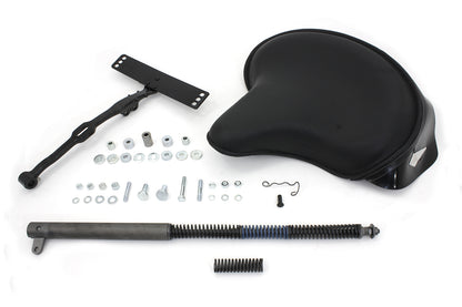 Corbin Gentry Black Leather Deluxe Solo Seat Kit for Harley Davidson FL (1965-1974)