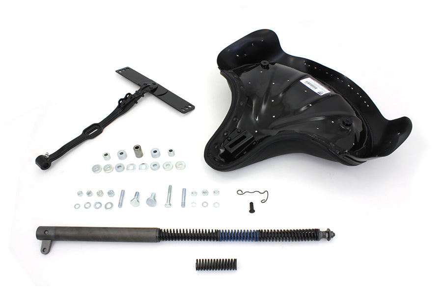 Corbin Gentry Black Leather Deluxe Solo Seat Kit for Harley Davidson FL (1965-1974)