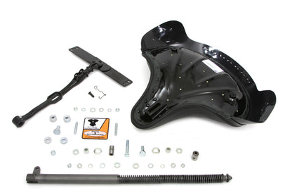V-Twin Corbin-Gentry Black Leather Deluxe Solo Seat Kit for Harley Davidson W Models