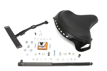 V-Twin Corbin-Gentry Black Leather Deluxe Solo Seat Kit for Harley Davidson W Models