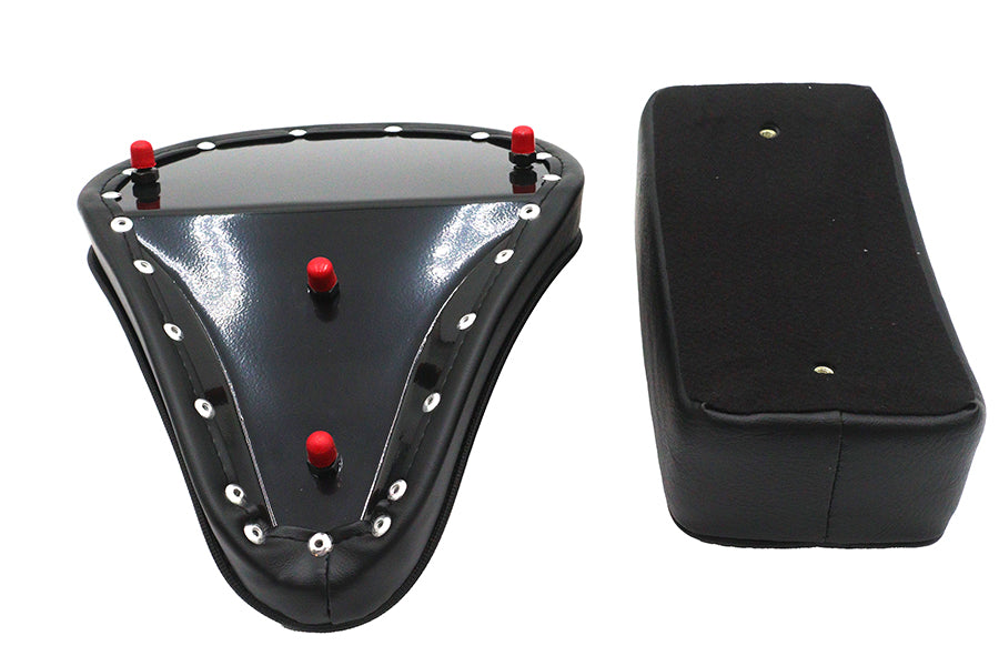 V-Twin Solo Seat and Pad Set with Rear Pillion Pad - 3 Inch Thickness