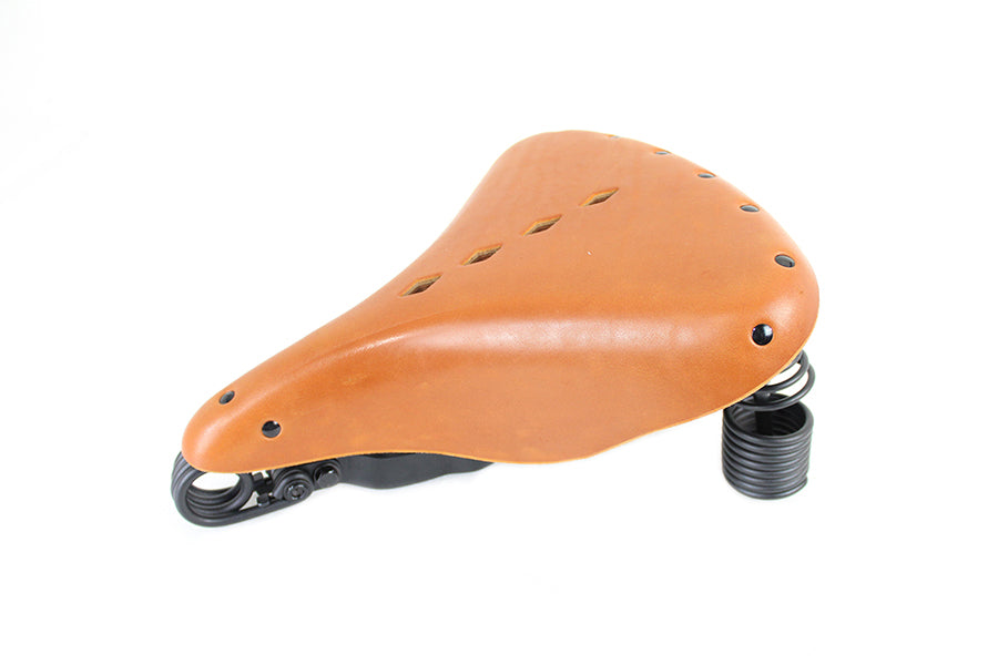 Corbin Gentry Early Style Troxel Saddle for Harley Davidson 1907-1913 - Honey Brown Leather